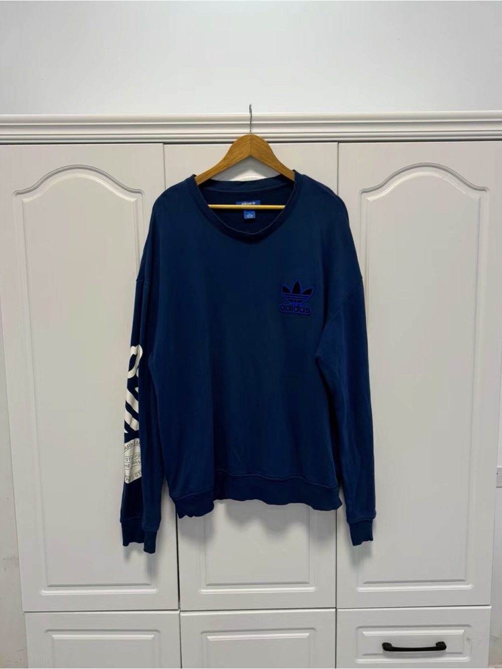 adidas Navy Crewneck Sweatshirt with Trefoil Logo